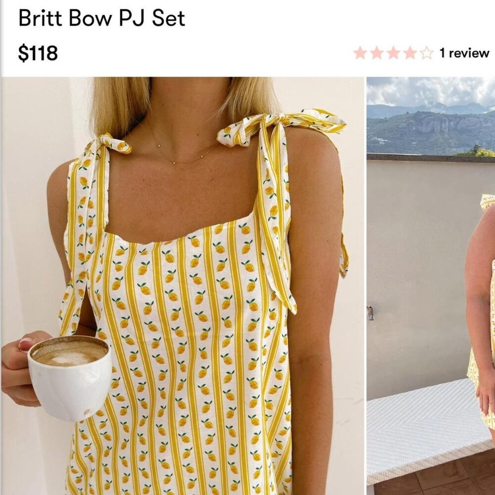 Show Me Your Mumu NWT 🍋 Britt Bow PJ Tank/Shorts‎ Set - Picture 2 of 8
